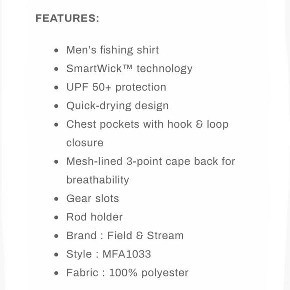 F&S Men's Small Green Short Sleeve Fishing Shirt - Picture 2 of 7